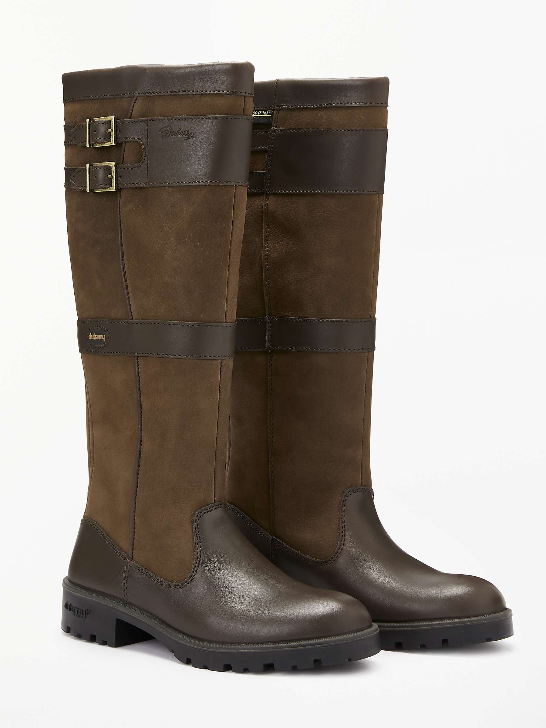Dubarry Longford Leather Goretex Buckle Trim Knee High Boots, Walnut at ...