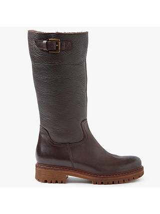 John Lewis & Partners Teresa Calf Boots, Brown Leather
