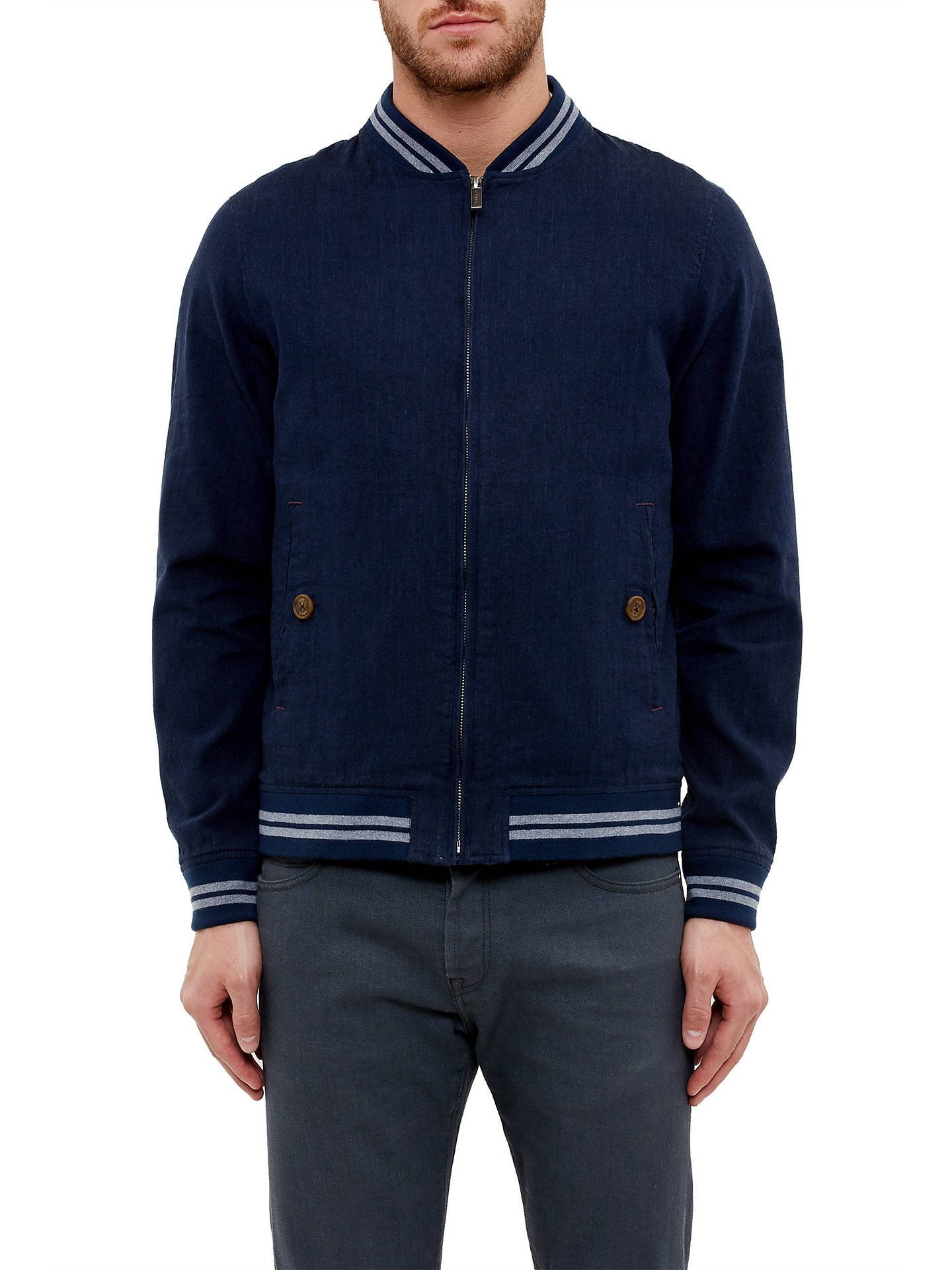 Ted Baker New York Linen Blend Bomber Jacket at John Lewis & Partners