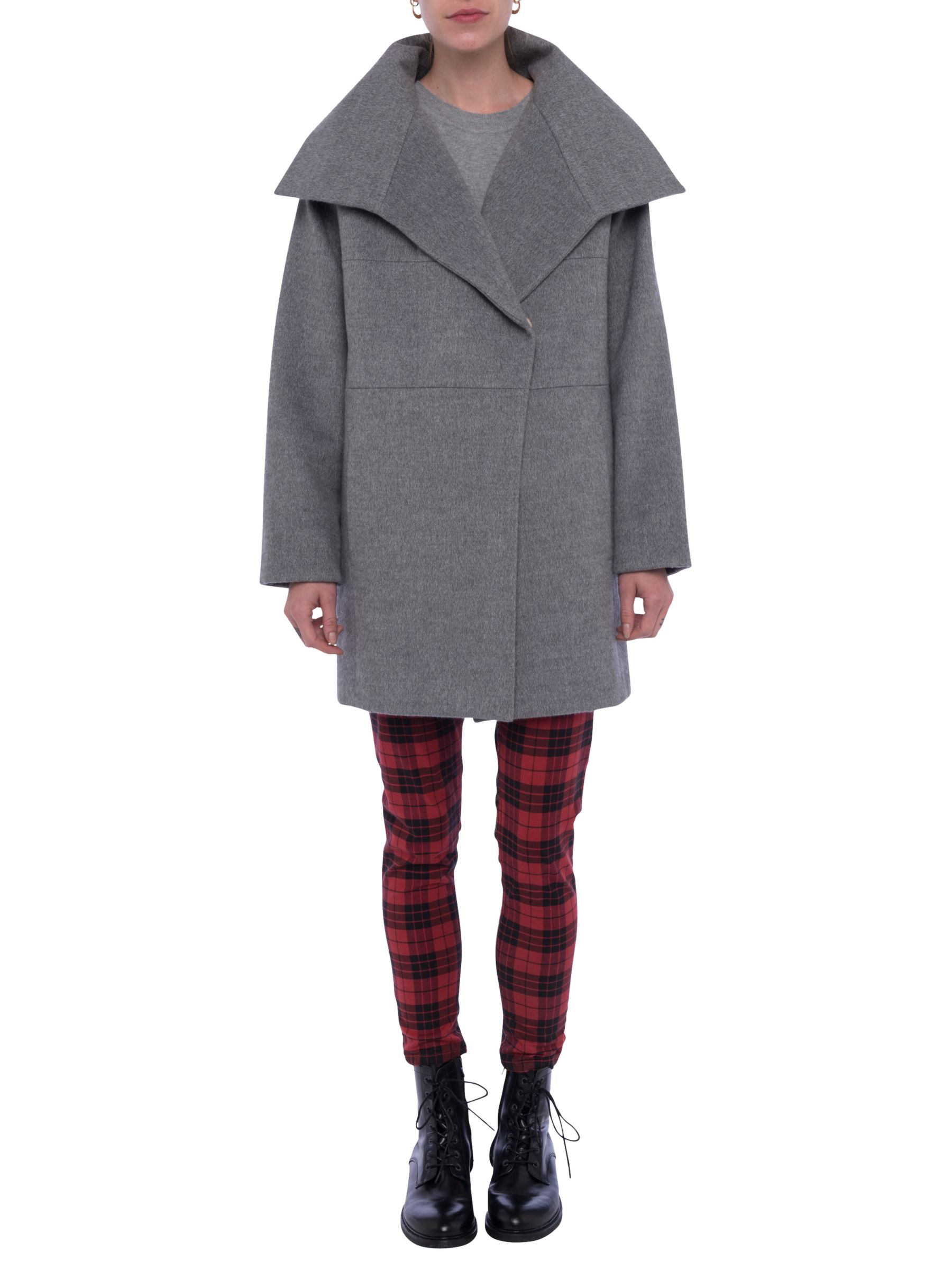 French Connection Bennie Wide Collar Coat, Grey