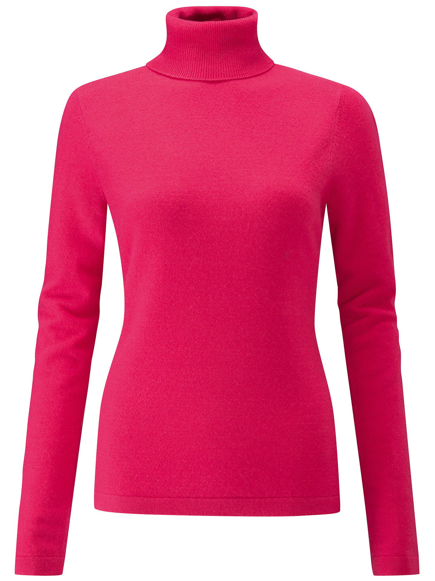 Pure Collection Cashmere Roll Neck Jumper, Hot Pink at John Lewis ...