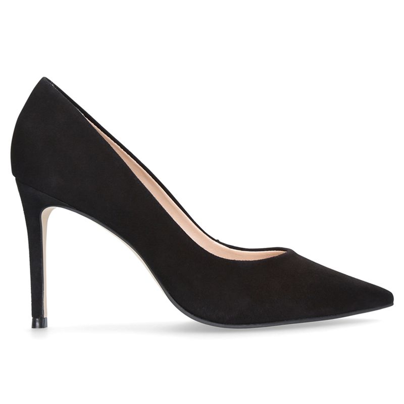 Carvela Alison Pointed Toe Stiletto Court Shoes, Black Suede