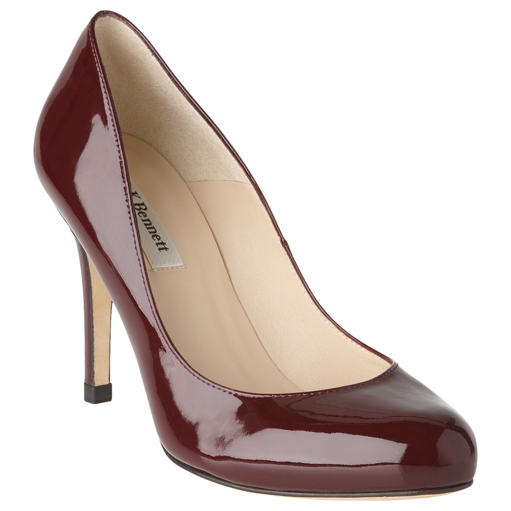 L.K. Bennett Stila Patent Leather Court Shoes, Oxford Red Patent at John Lewis & Partners