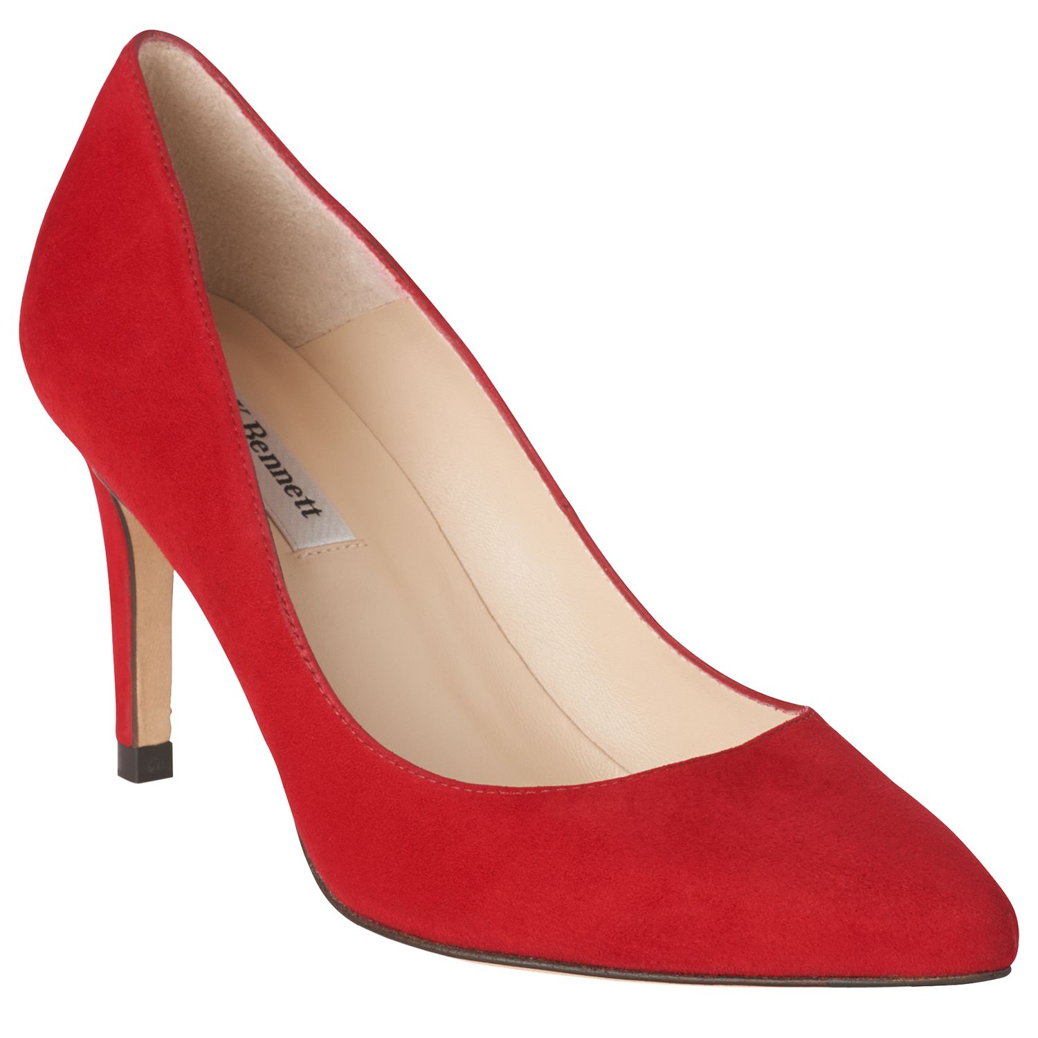 L.K. Bennett Floret Stiletto Heeled Court Shoes, Roca Red at John Lewis ...