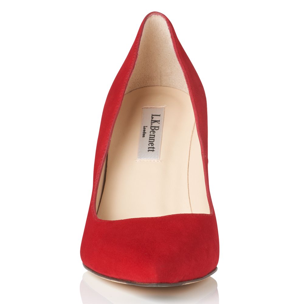 L.K. Bennett Floret Stiletto Heeled Court Shoes, Roca Red