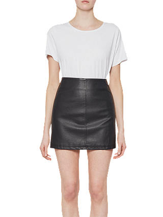 French Connection Filomena Faux Leather Mini Skirt, Black