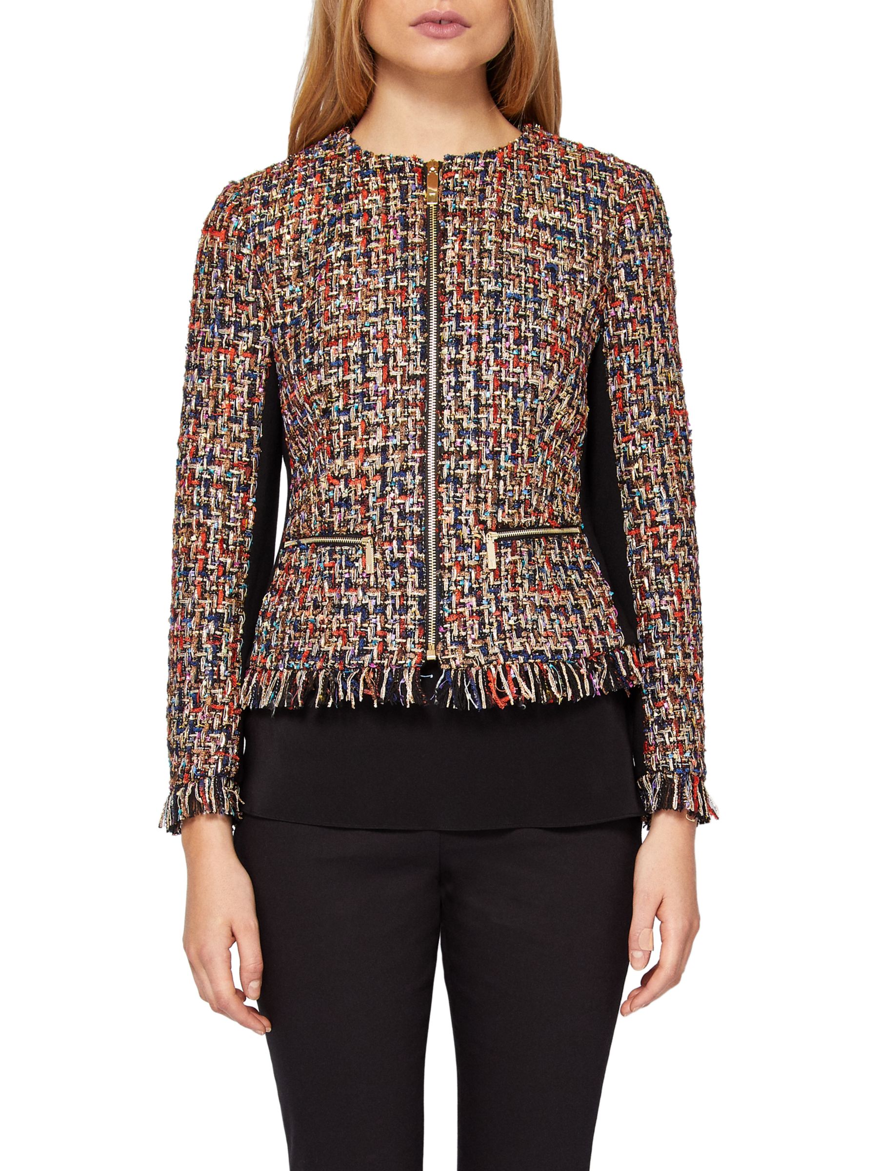 Ted Baker Lorella Frayed Boucle Jacket, Multi