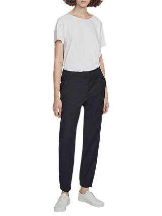 French Connection Georgie Gathered Waist Suiting Trousers, Solid Black