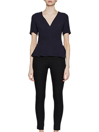 French Connection Esther V-Neck Top, Utility Blue
