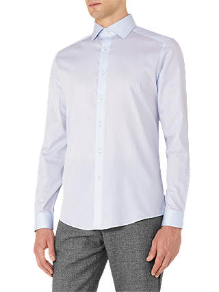 Reiss Control Cotton Slim Fit Shirt, Soft Blue