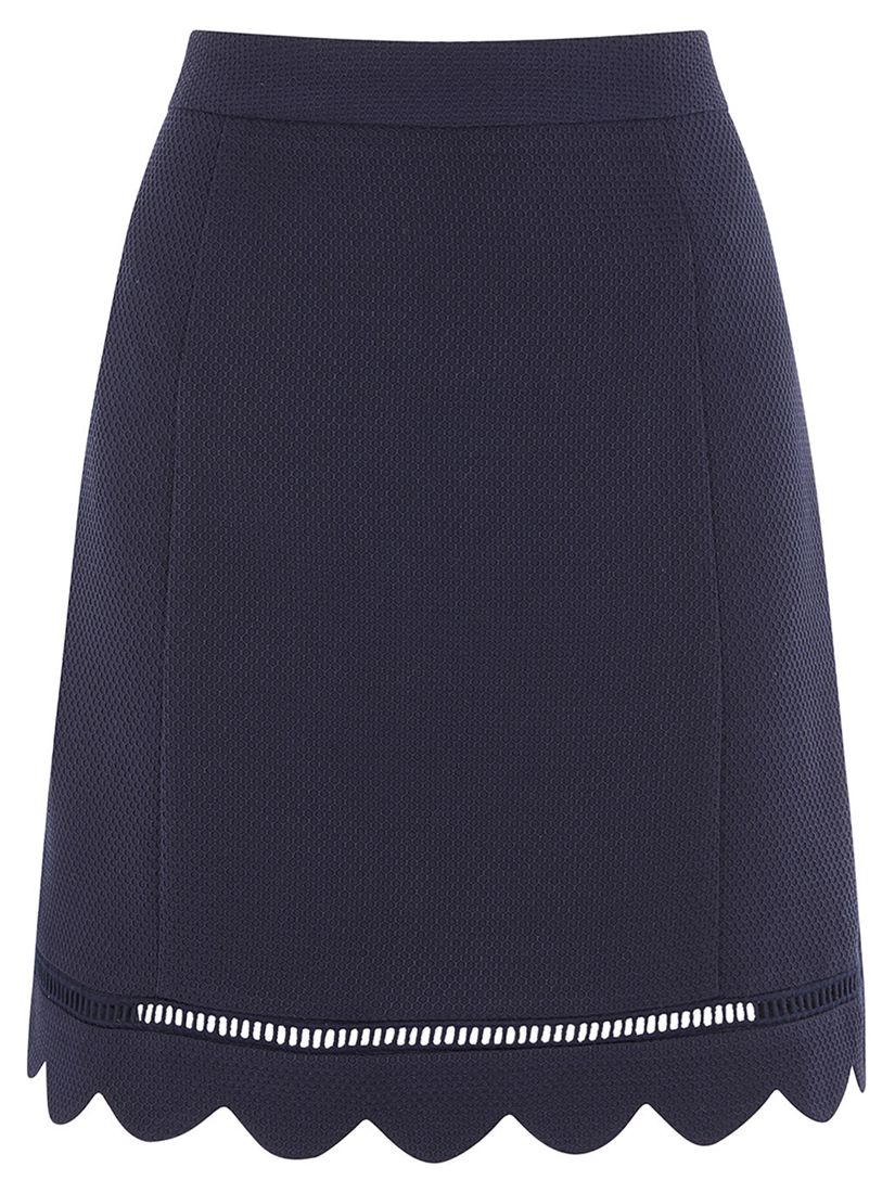 Oasis Scallop Skirt, Navy