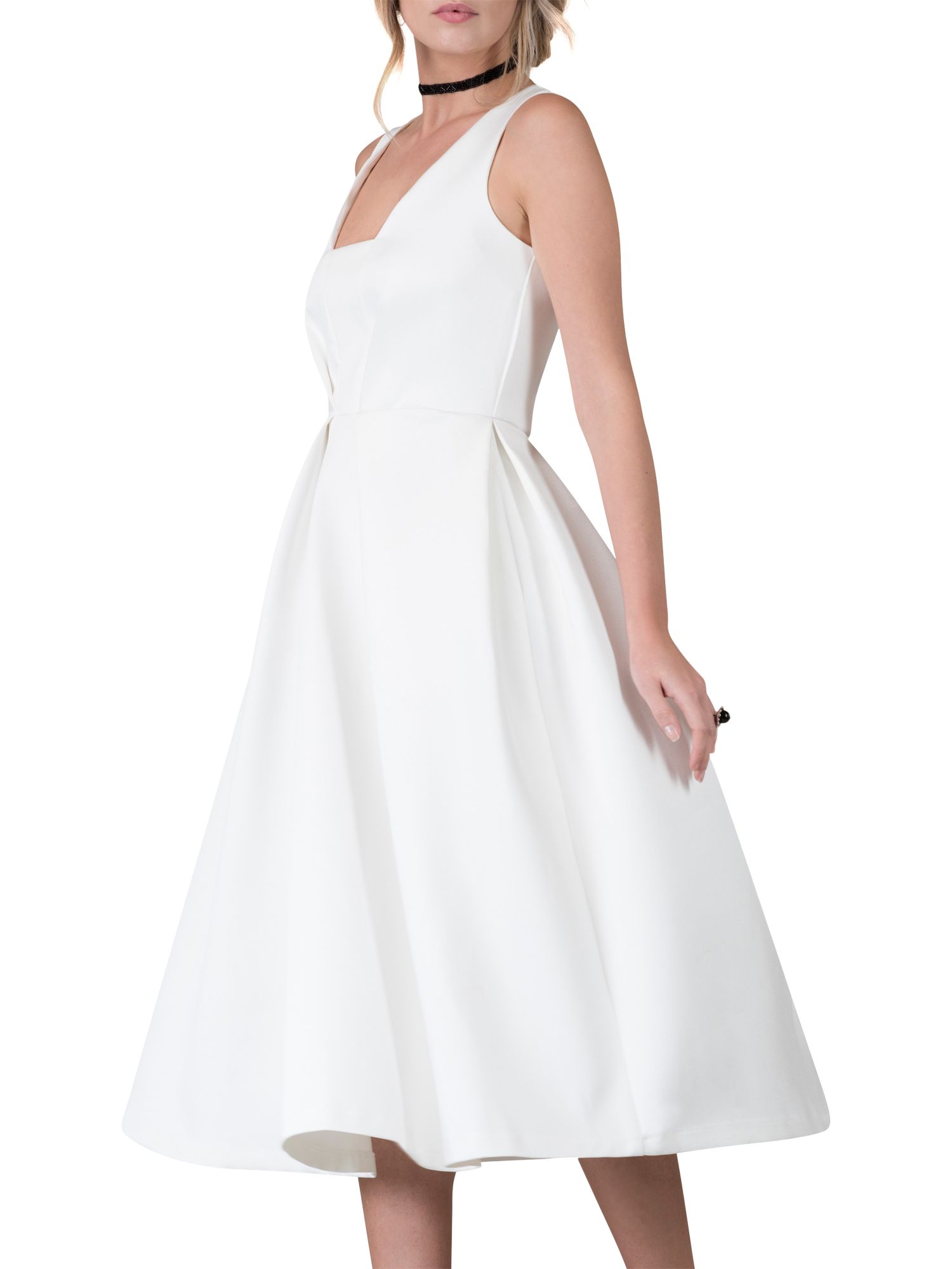 Closet Pleated Dress, White