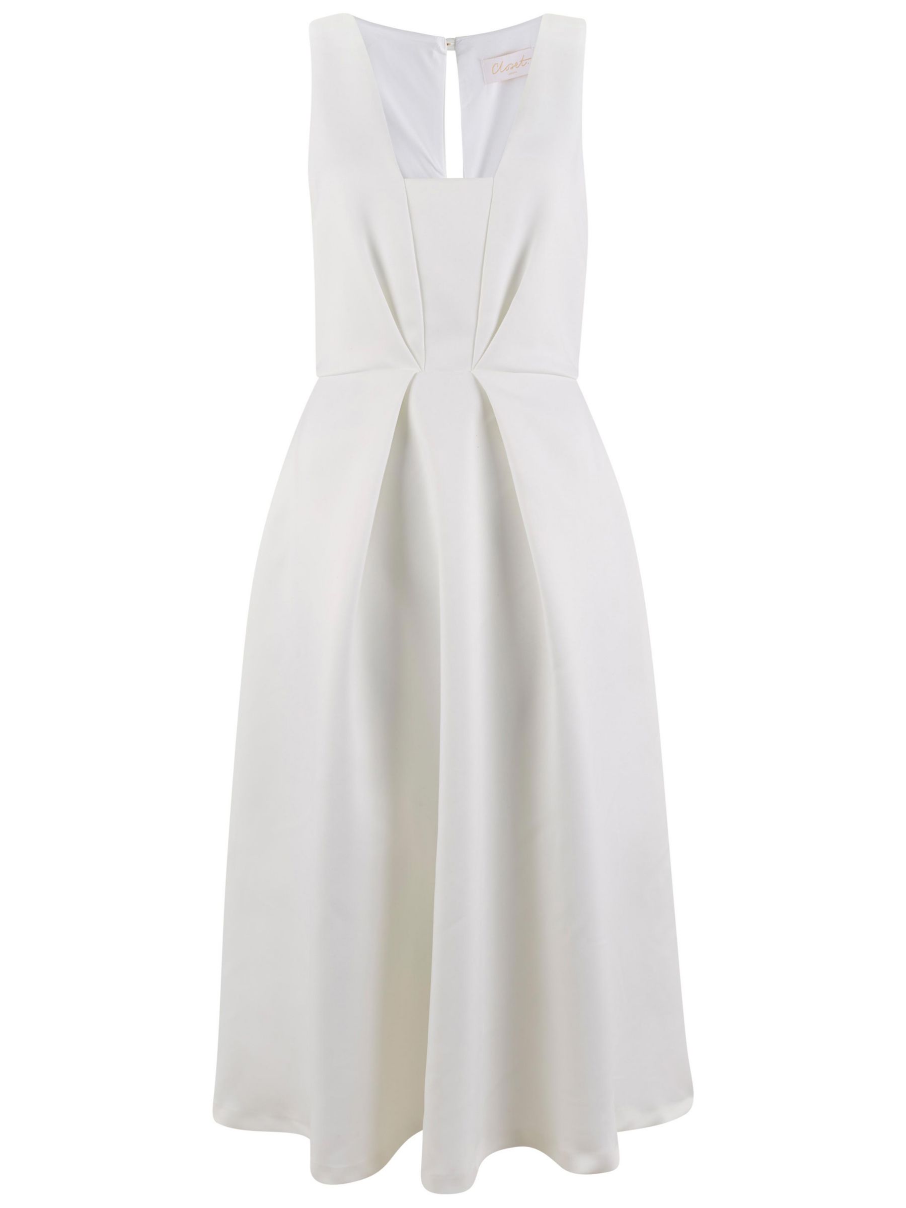 Closet Pleated Dress, White