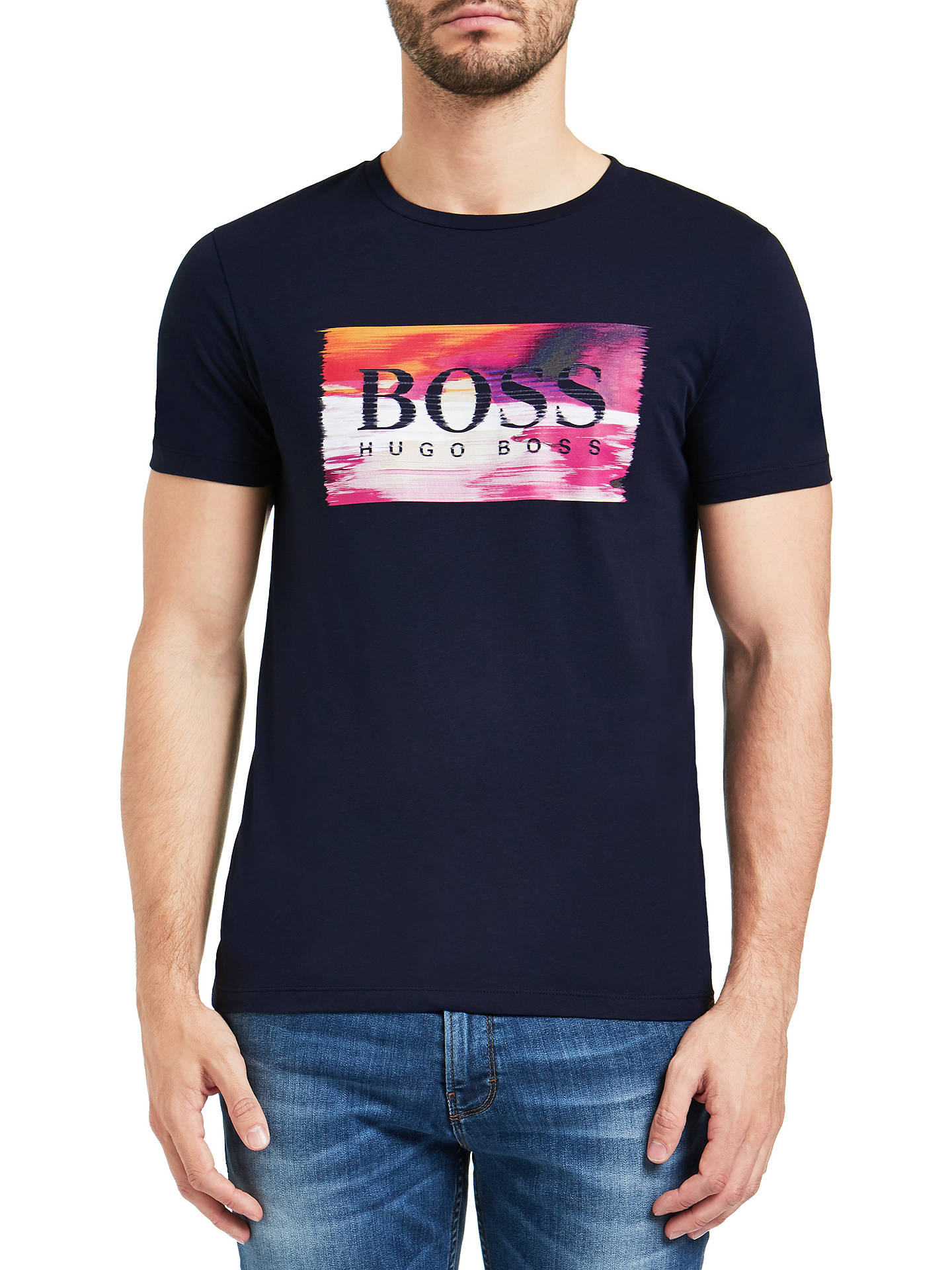 BOSS Orange Typical Digital T-Shirt, Blue at John Lewis & Partners