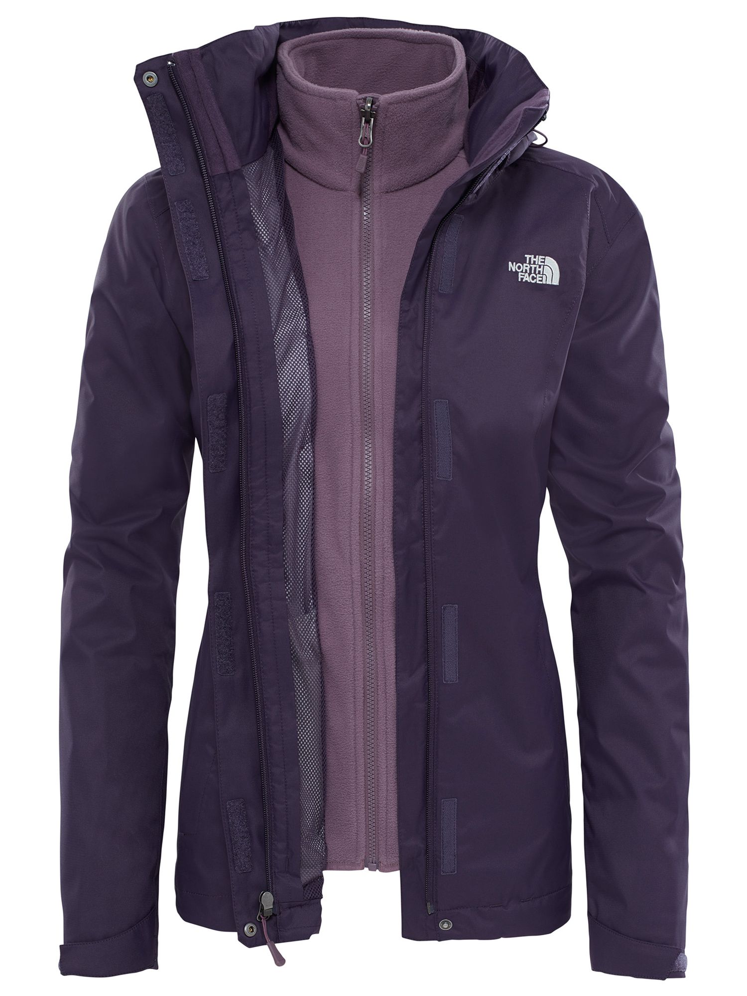 THE NORTH FACE HyVent 3 in 1 Jacket Waterproof Shell with Fleece Aqua  Women's S