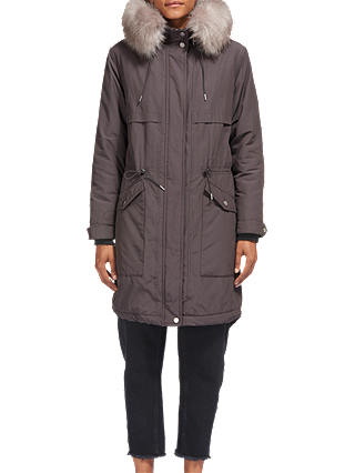 Whistles Cassie Casual Parka, Grey