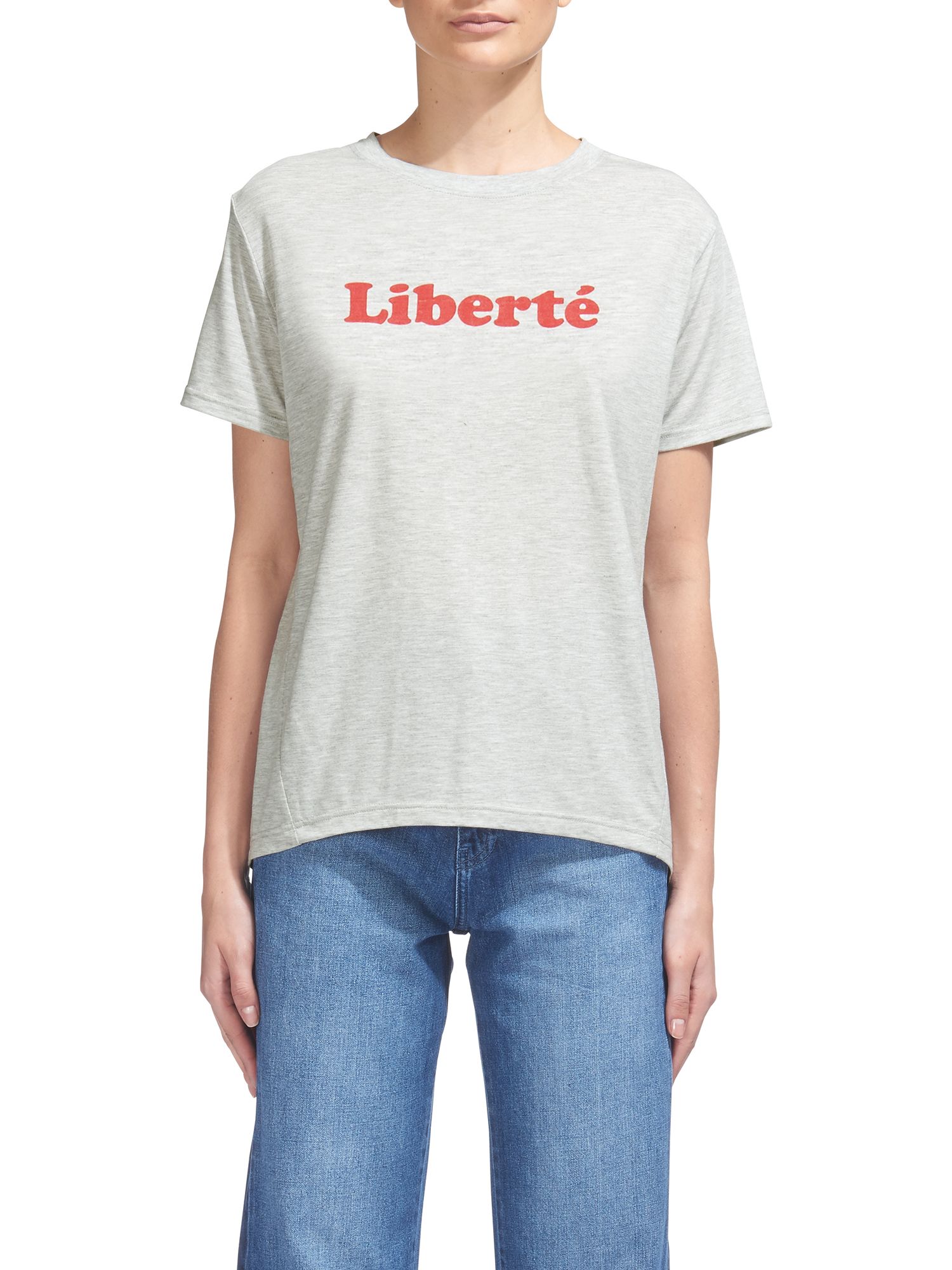 Whistles Liberte T-Shirt, Grey Marl