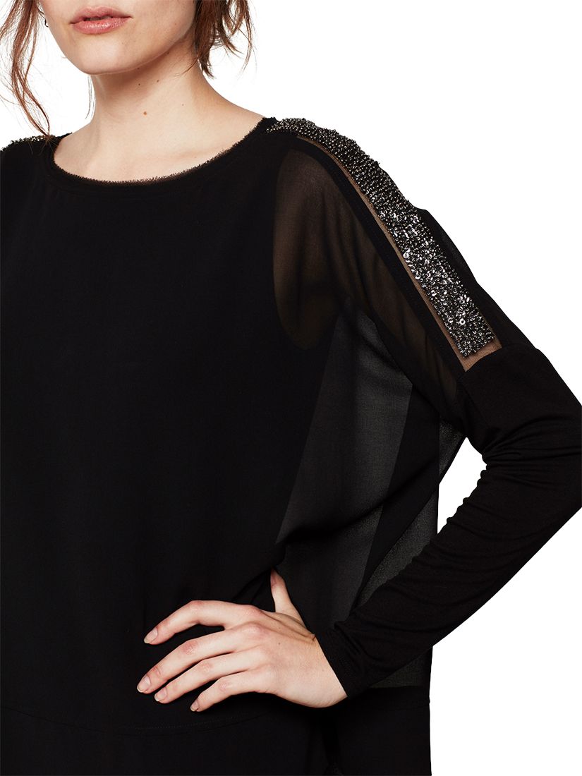 mint velvet black sequin top