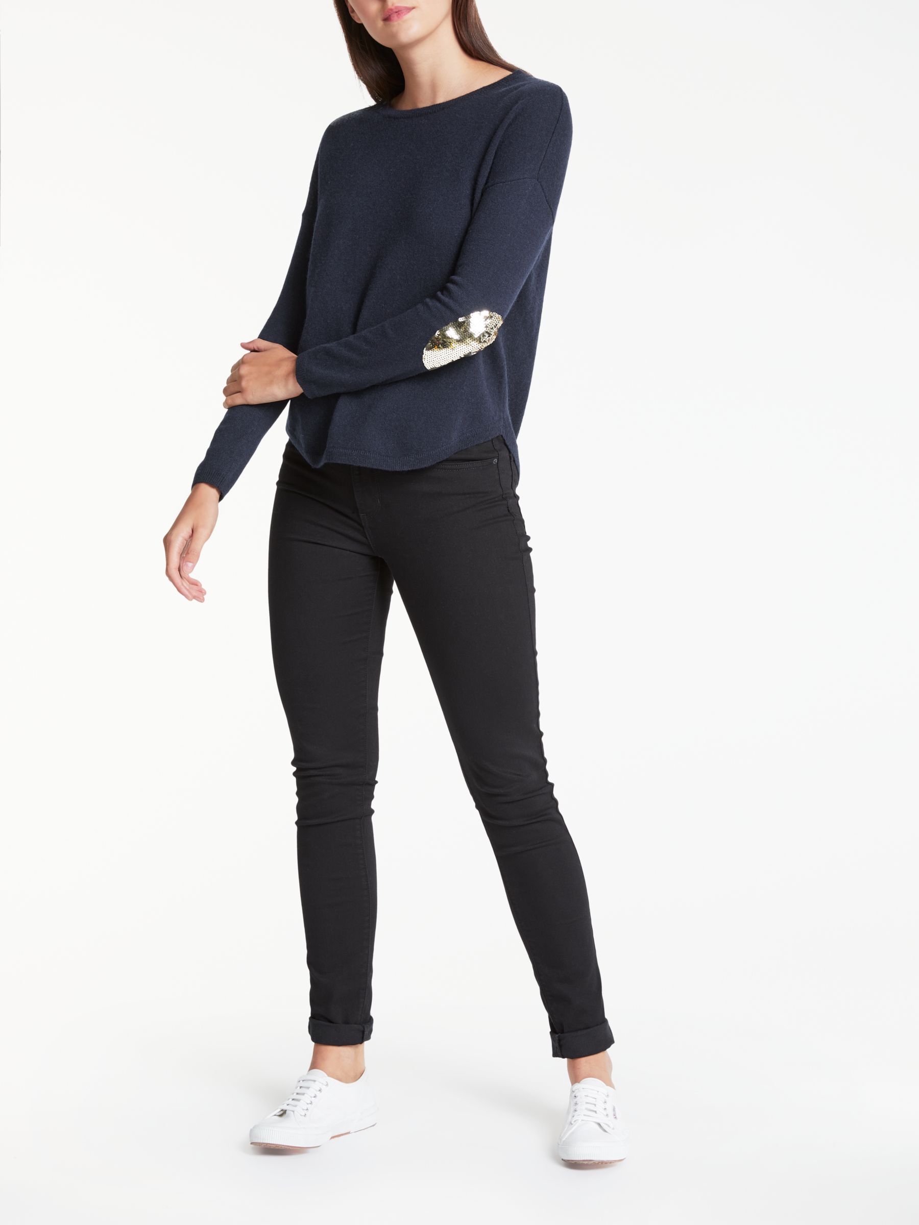 Wyse London Flo Sequin Slouchy Cashmere Jumper at John Lewis & Partners