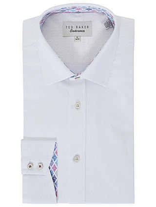 Ted Baker Abaco Herringbone Weave Tailored Fit Shirt, White