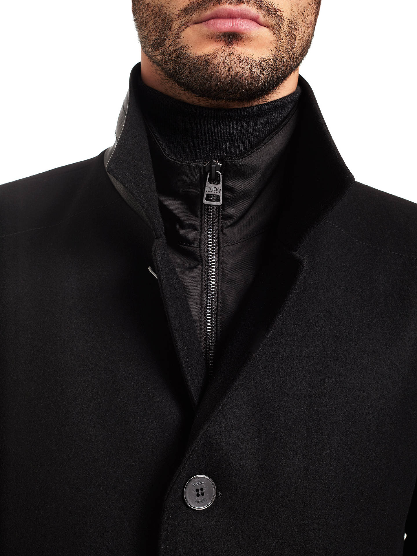 HUGO by Hugo Boss Barelto Coat, Black at John Lewis & Partners