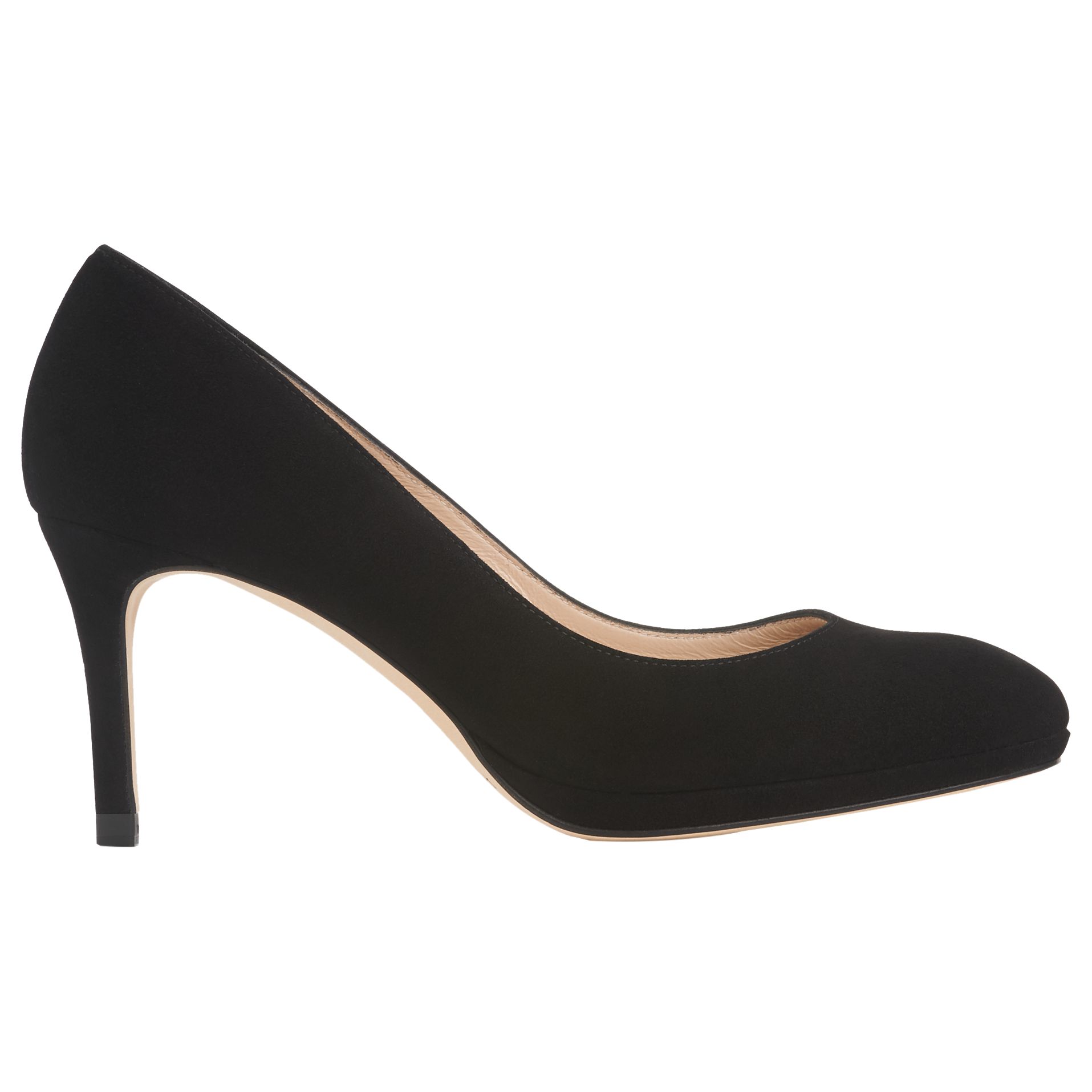 L.K.Bennett Sybila Platform Court Shoes, Black Suede at John Lewis ...