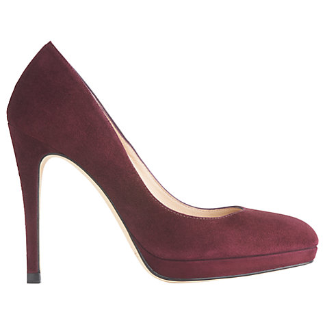 Buy L.K. Bennett Sledge Platform Court Shoes, Oxblood Red Suede | John ...