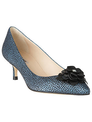 L.K. Bennett Portia Flower Pointed Toe Court Shoes, Powder Blue