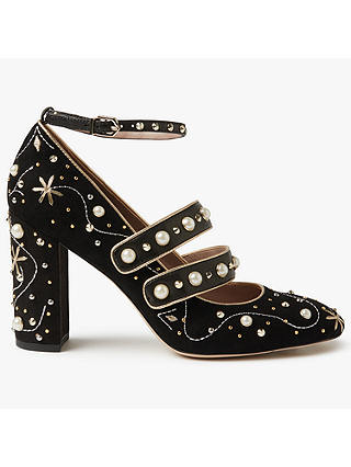 Sam Edelman Semor Embellished Block Heeled Court Shoes, Black