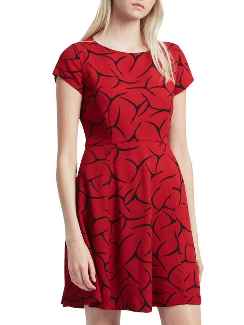 French Connection Rosalind Drape Dress, Cranberry Crunch