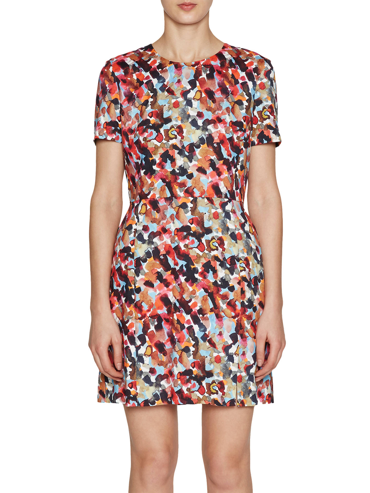 French Connection Eleanor Stretch Short Sleeve Dress, Redwood at John Lewis & Partners