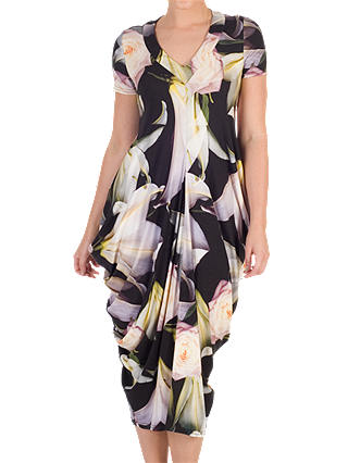 Chesca Lily Rose Print Jersey Dress, Black/Multi