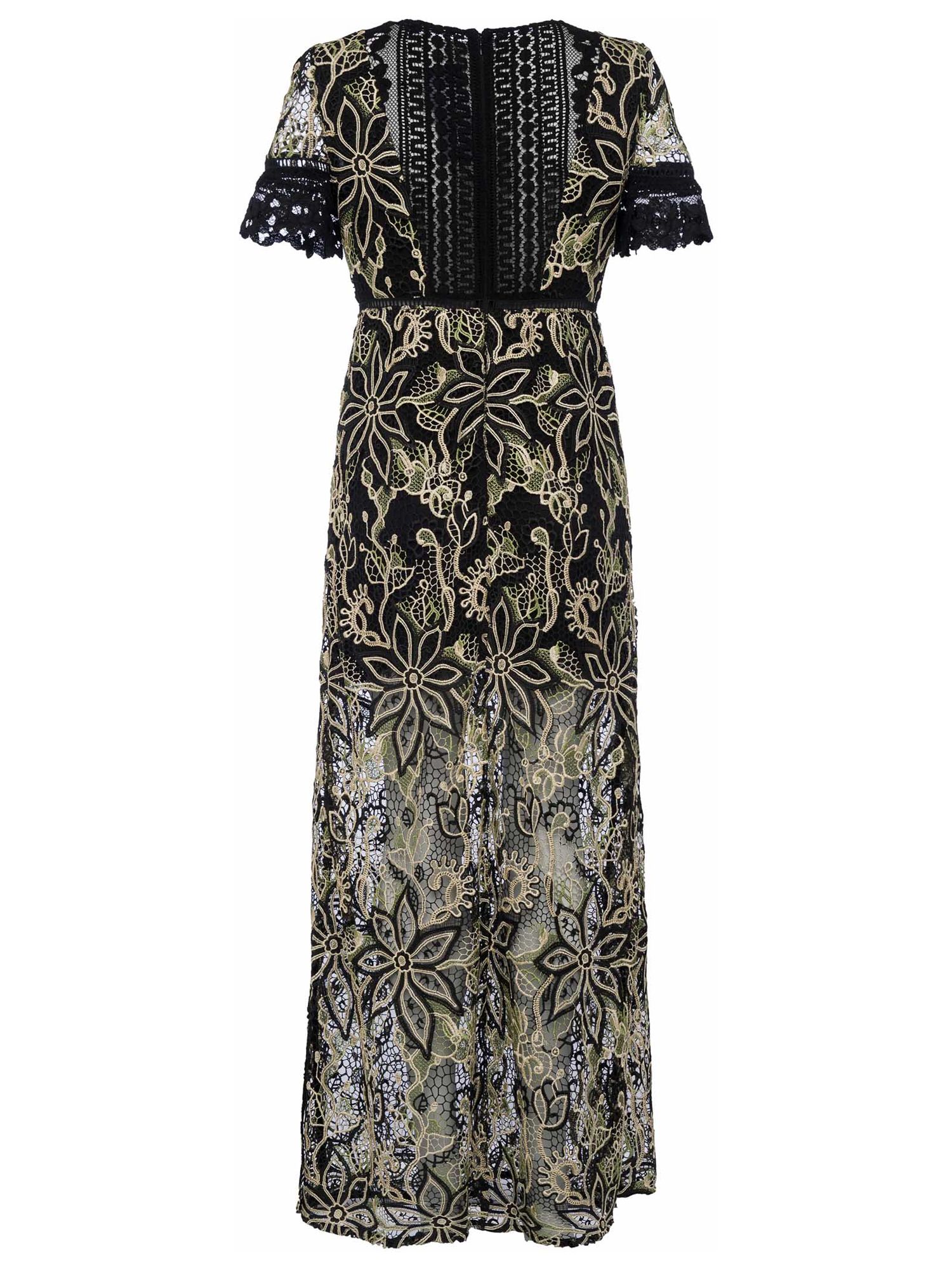 French Connection Joyce Lace Maxi Dress, Ink Green