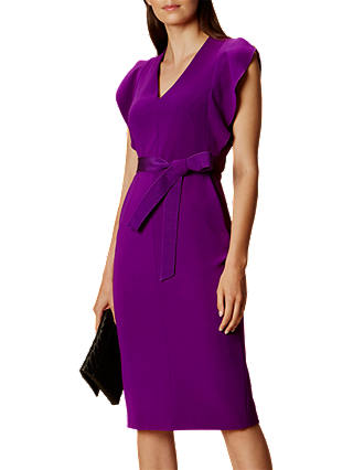 Karen Millen Belted Pencil Dress, Purple