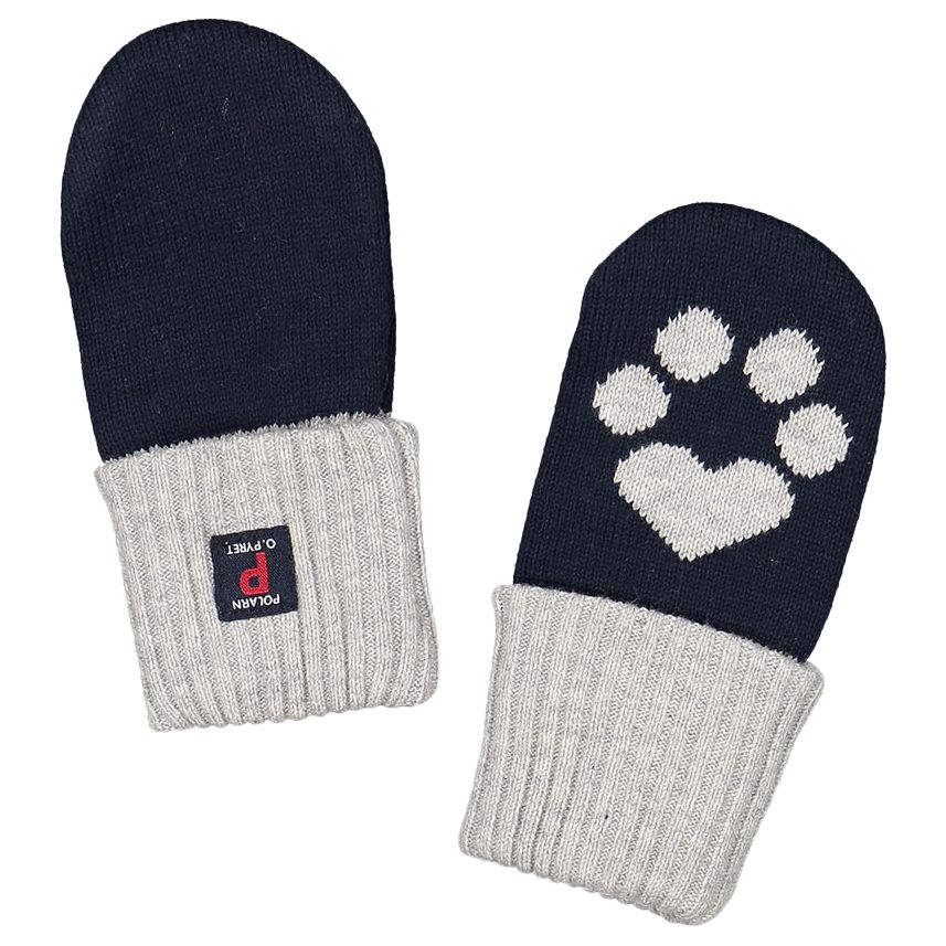 Polarn O. Pyret Baby Paw Gloves, Navy/Grey
