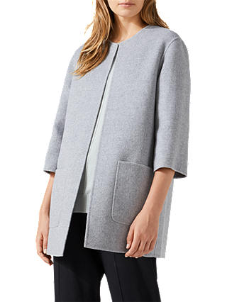 Jigsaw Double Faced Jacket, Pale Grey