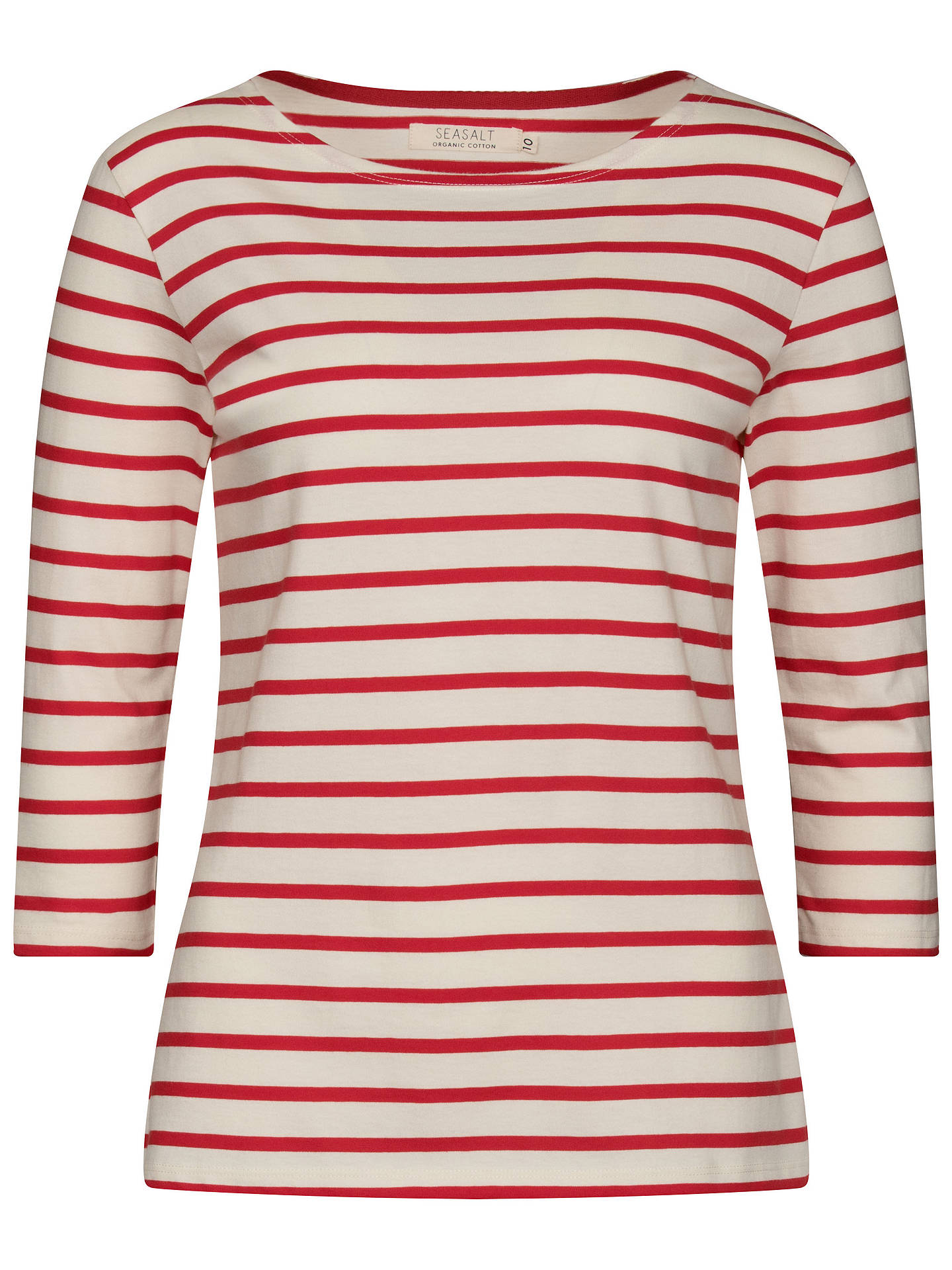 Seasalt Sailor Jersey Top | Breton Ecru Relish at John Lewis & Partners