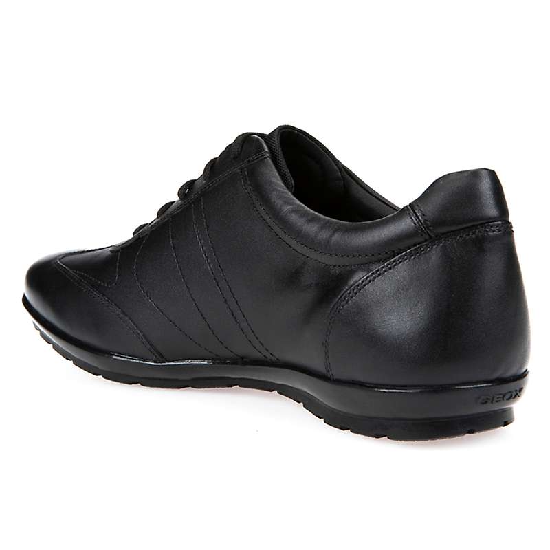 Buy Geox Symbol City Leather Trainers, Black Online at johnlewis.com