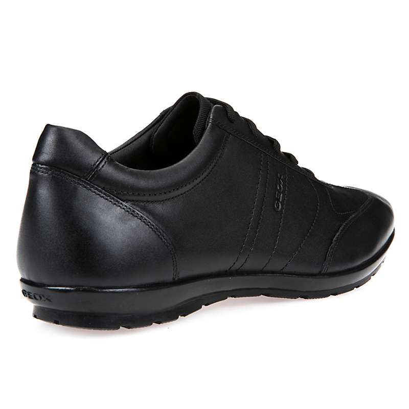 Buy Geox Symbol City Leather Trainers, Black Online at johnlewis.com