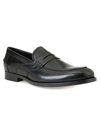 Geox Hampstead Leather Loafers, Black