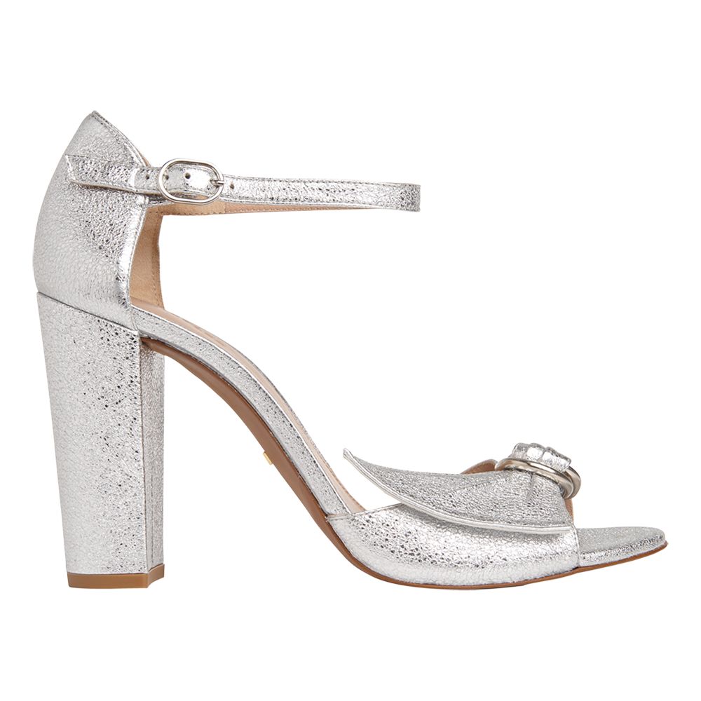 Whistles Thurza Block Heeled Sandals, Silver