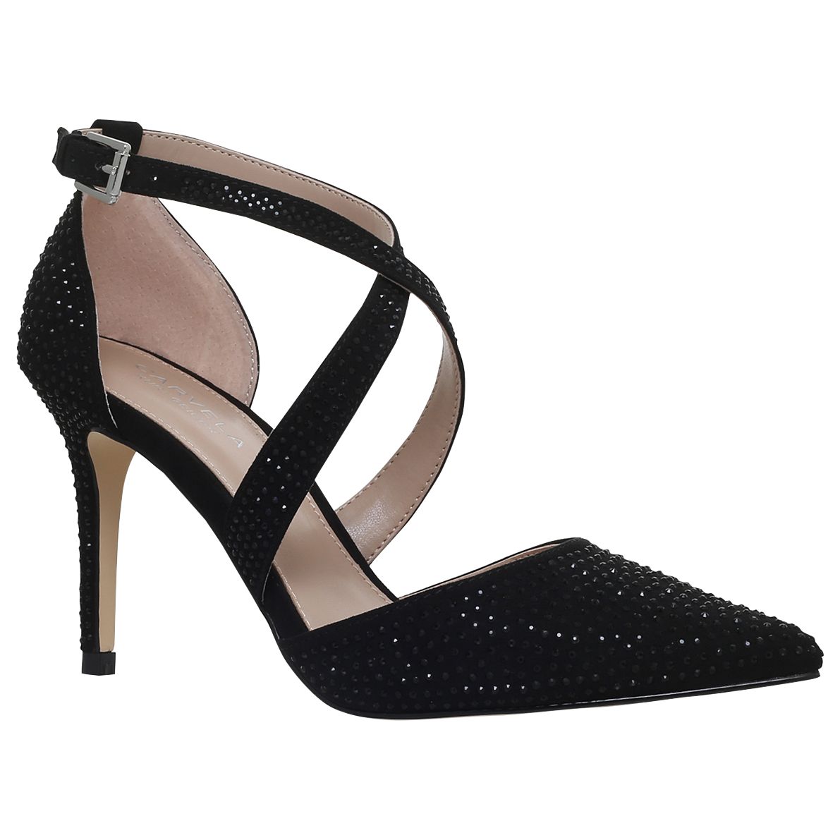 Carvela Kross 2 Stiletto Heeled Court Shoes, Black Embellished