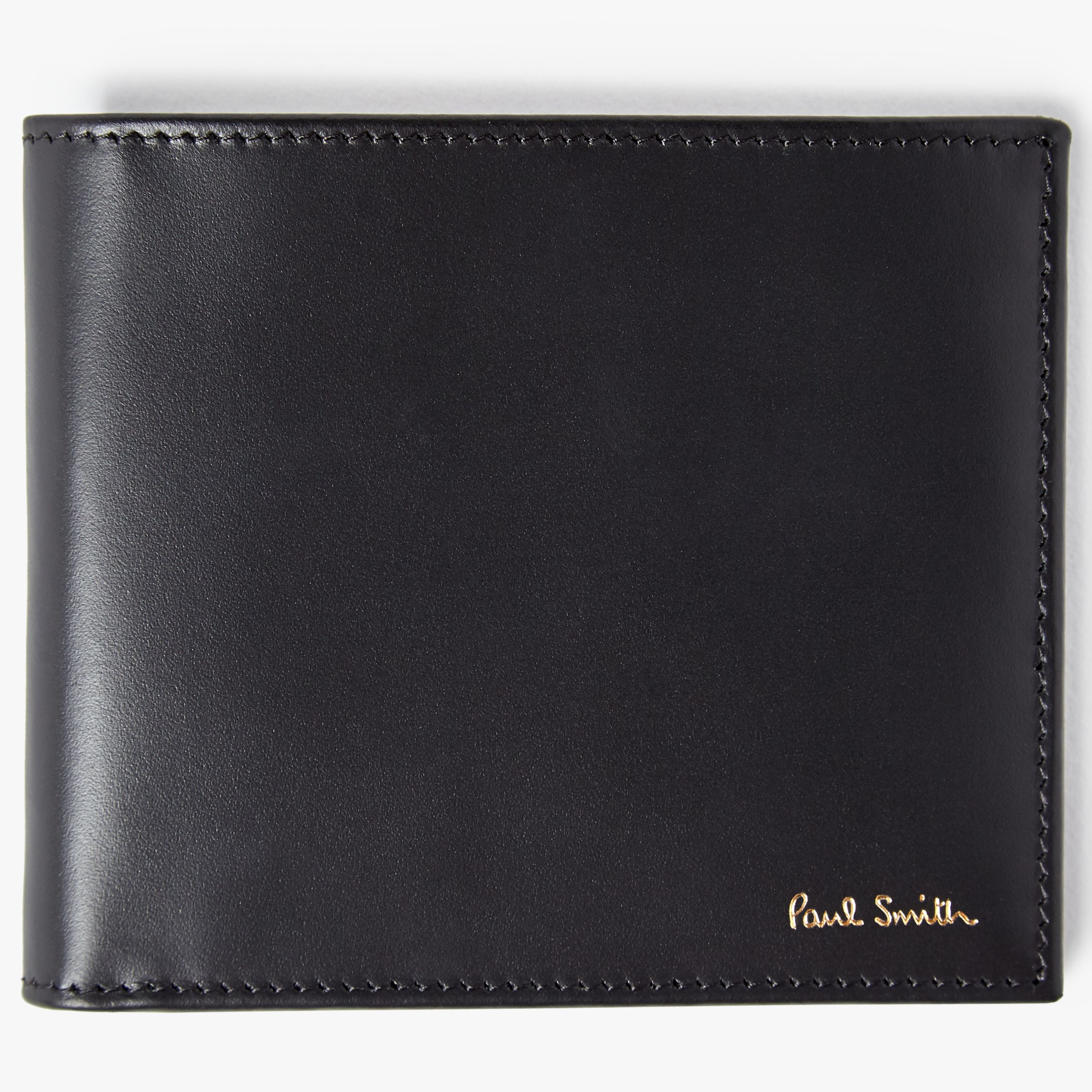Paul Smith Interior Signature Stripe Leather Bifold Wallet, Black