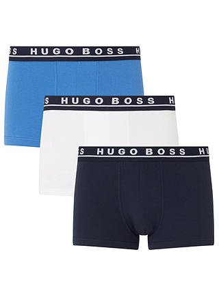BOSS Stretch Cotton Waistband Trunks, Pack of 3, Multi