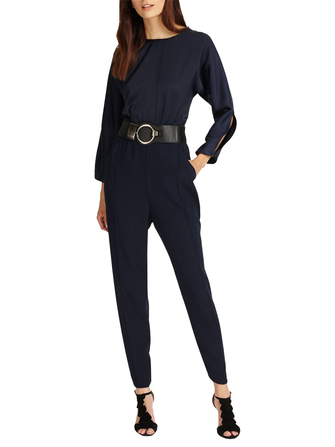 Phase Eight Saphy Jumpsuit, Navy, 14