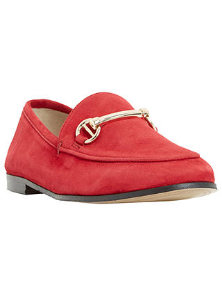 Dune Guilt Loafers, Red Suede