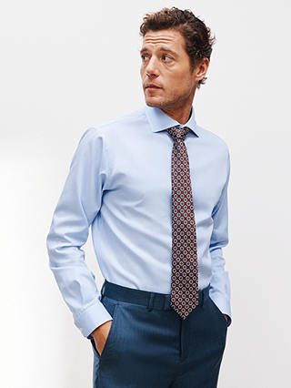 John Lewis Non Iron Bengal Stripe Tailored Fit Shirt, Blue