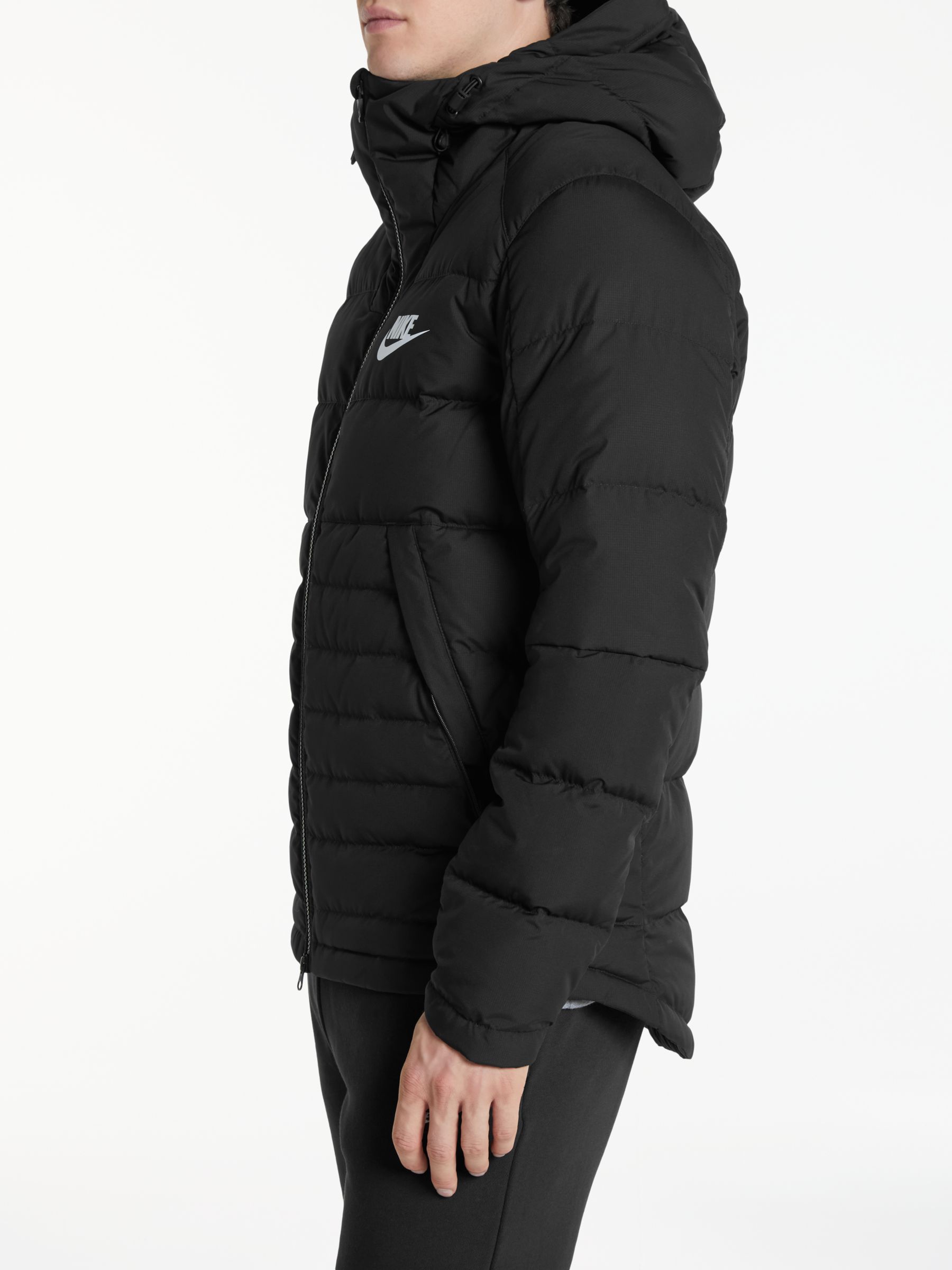nike sportswear hooded down jacket black