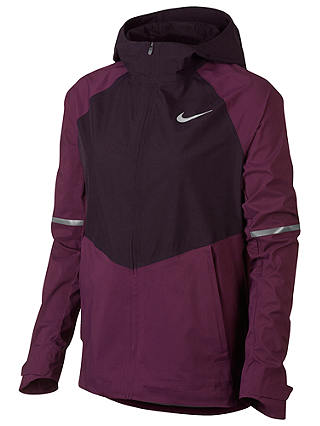 Nike Zonal AeroShield Hooded Running Jacket, Bordeaux/Port Wine/Metallic Silver