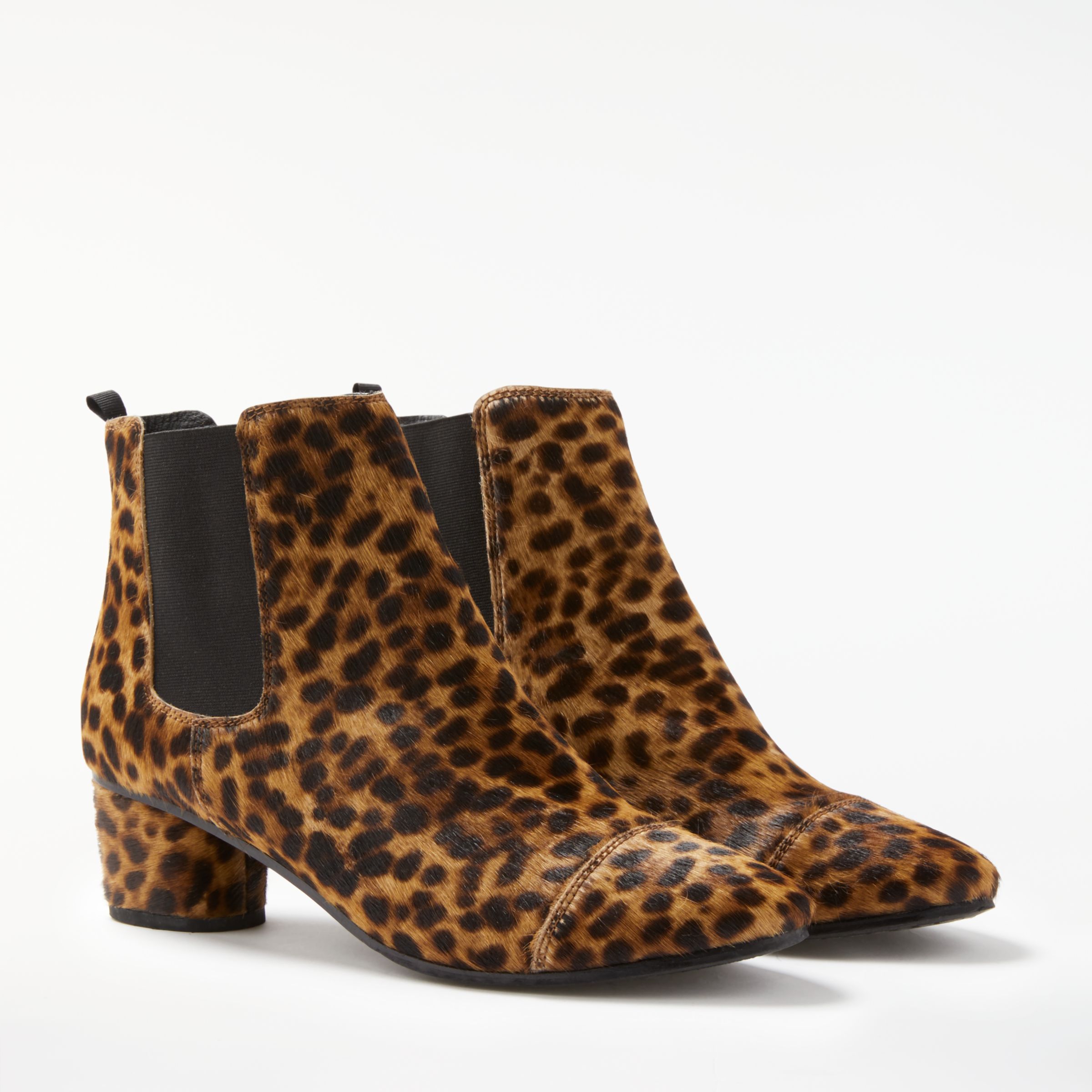 Boden Henley Block Heeled Ankle Chelsea Boots, Leopard at John Lewis ...